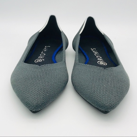 ROTHY’S The Point Pointed Flats EUC - Solid Gray W7.5 - Picture 7 of 9